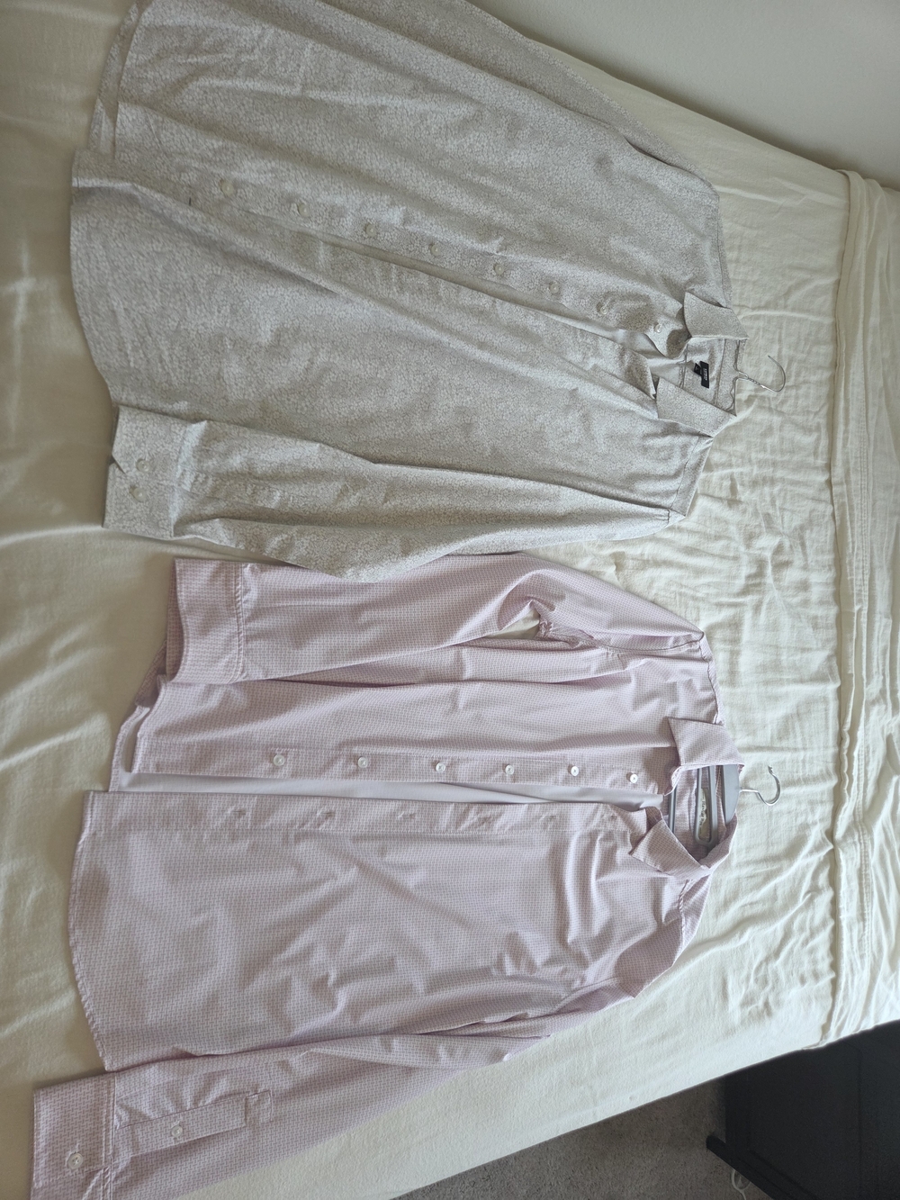 Light Pink Button-Down Shirt & Gray And White Floral Button Down